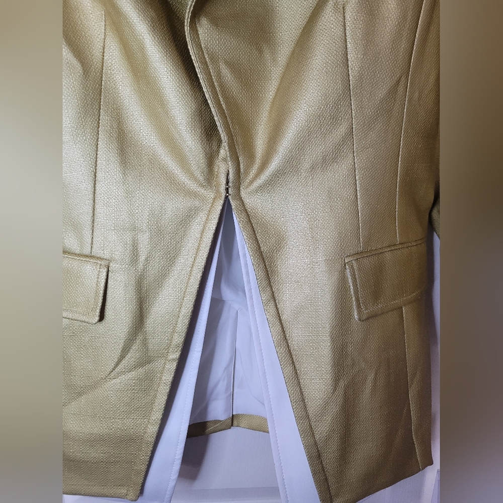 ETCETERA Gold Women's Blazer With White Shirt Insert. Sz 6. NWT MSRP $475 - Picture 10 of 10